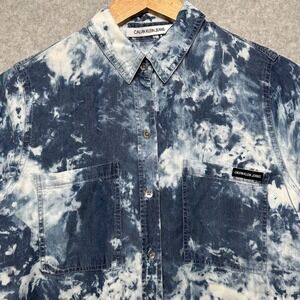 Calvin Klein Jeans Mens Tie Dye Button Up Shirt Long Sleeve Size S